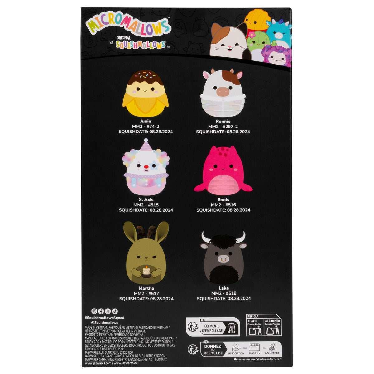 Micromallows Select Series 6-Pack - Ronnie, Junie, X. Axis, Ennis, Martha, Lake | Jazwares
