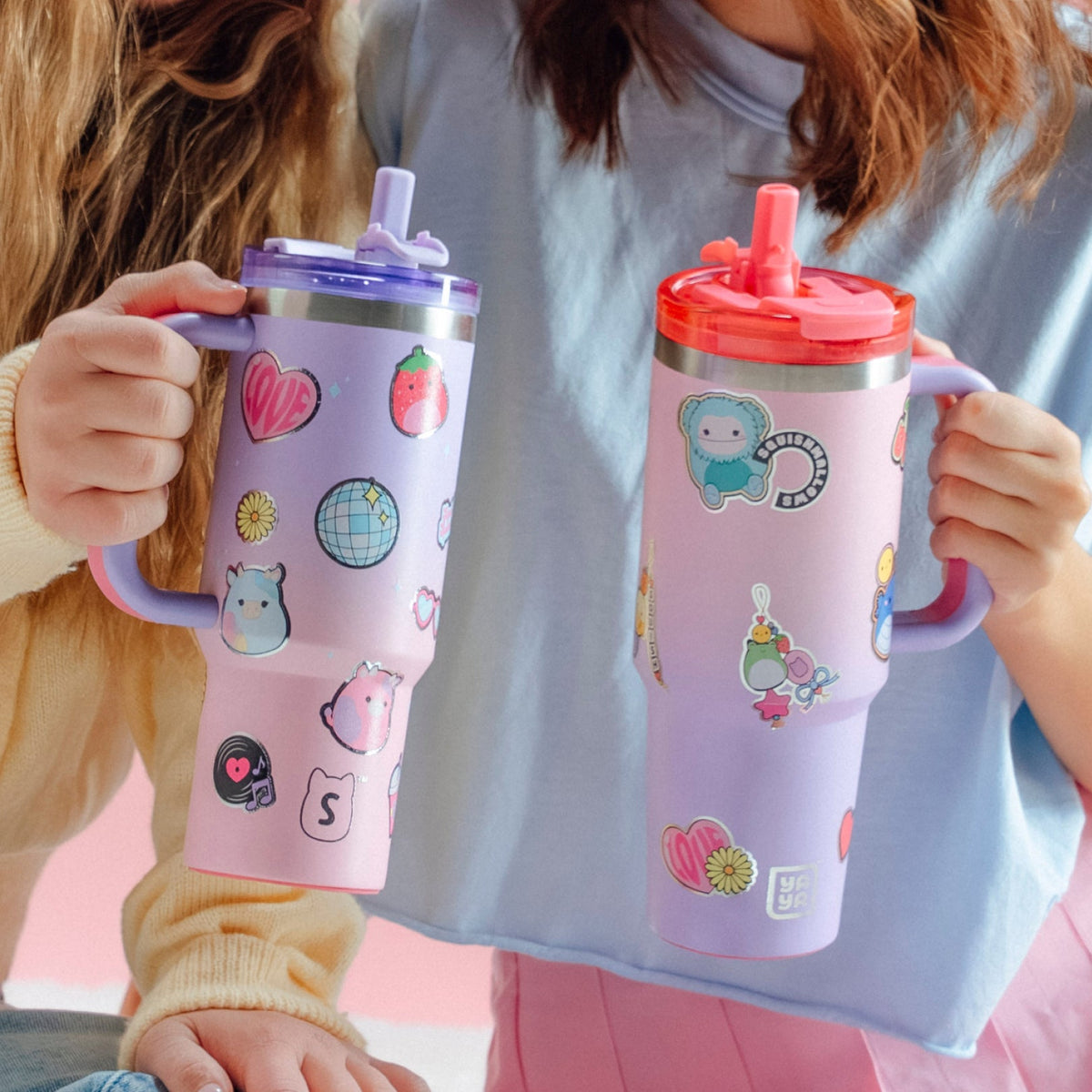 Squishmallows Sticker Bomb Tumbler with Straw