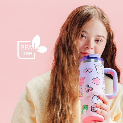 Squishmallows Sticker Bomb Tumbler with Straw