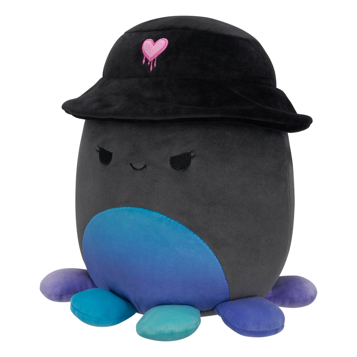 Squishmallows 8" Yoko the Charcoal Grey Octopus with Bucket Hat | Jazwares