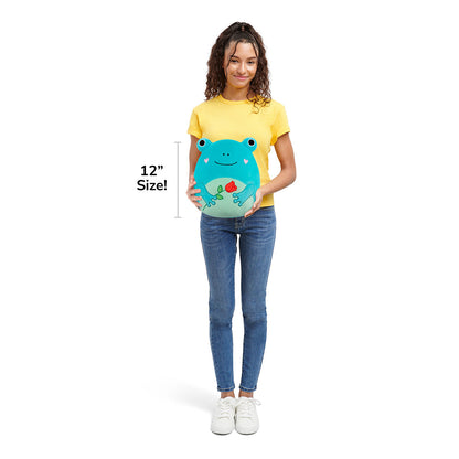 Squishmallows 12" Ludwig the Teal Frog Holding Rose | Jazwares
