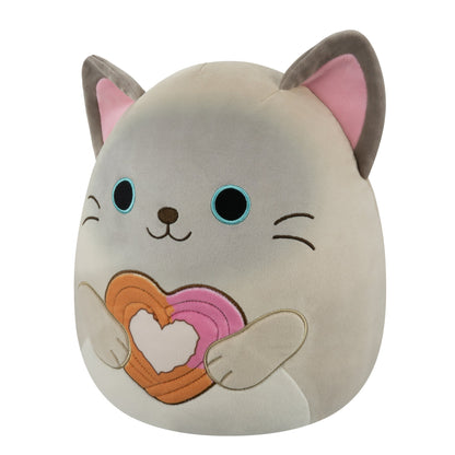 Squishmallows 12" Felton the Siamese Cat Holding Heart Churro | Jazwares