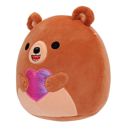 Squishmallows 8" Stokely the Brown Kodiak Bear Holding a Heart | Jazwares