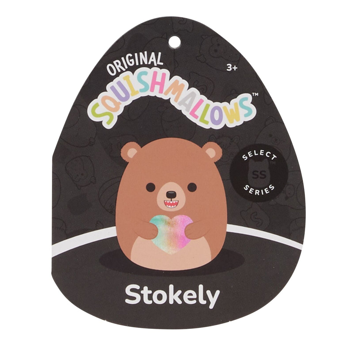 Squishmallows 8" Stokely the Brown Kodiak Bear Holding a Heart | Jazwares