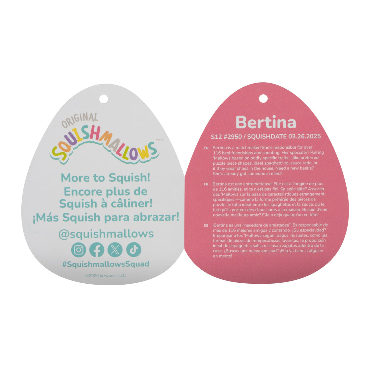 Squishmallows 12" Bertina the Pink Ombré Pancakes | Jazwares