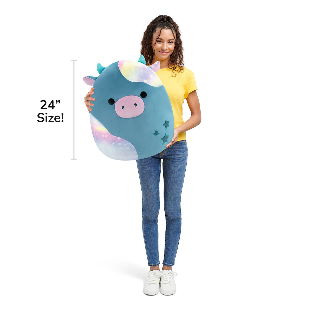 Squishmallows 24" Presto the Teal Galaxy Cow | Jazwares