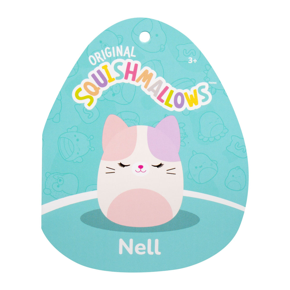 Squishmallows 8" Nell the Pink And Purple Calico Cat | Jazwares