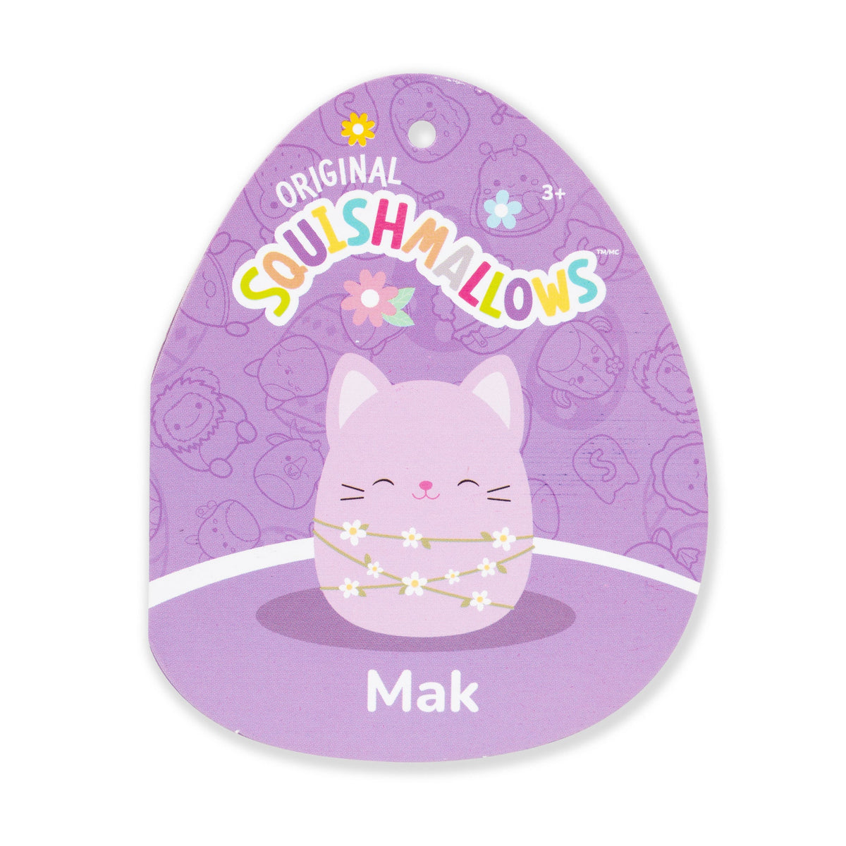 Squishmallows 8" Mak the Lavender Cat Wrapped with Flower Stems | Jazwares