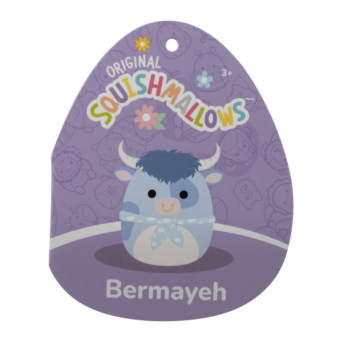 Squishmallows 12" Bermayeh the Blue Bull with Ascot | Jazwares