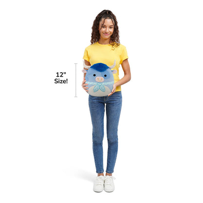 Squishmallows 12" Bermayeh the Blue Bull with Ascot | Jazwares