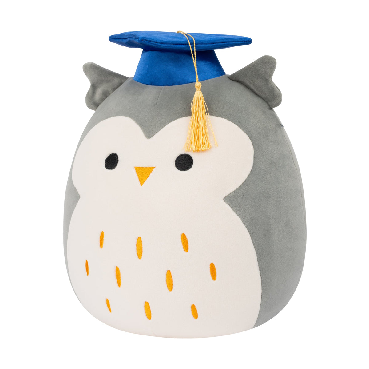 Squishmallows 12" Hoot the Grey Owl with Blue Graduation Cap | Jazwares