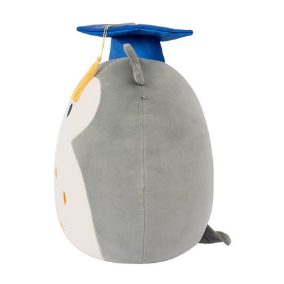 Squishmallows 12" Hoot the Grey Owl with Blue Graduation Cap | Jazwares