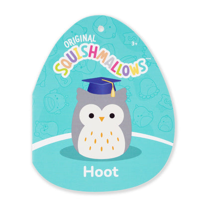 Squishmallows 12" Hoot the Grey Owl with Blue Graduation Cap | Jazwares