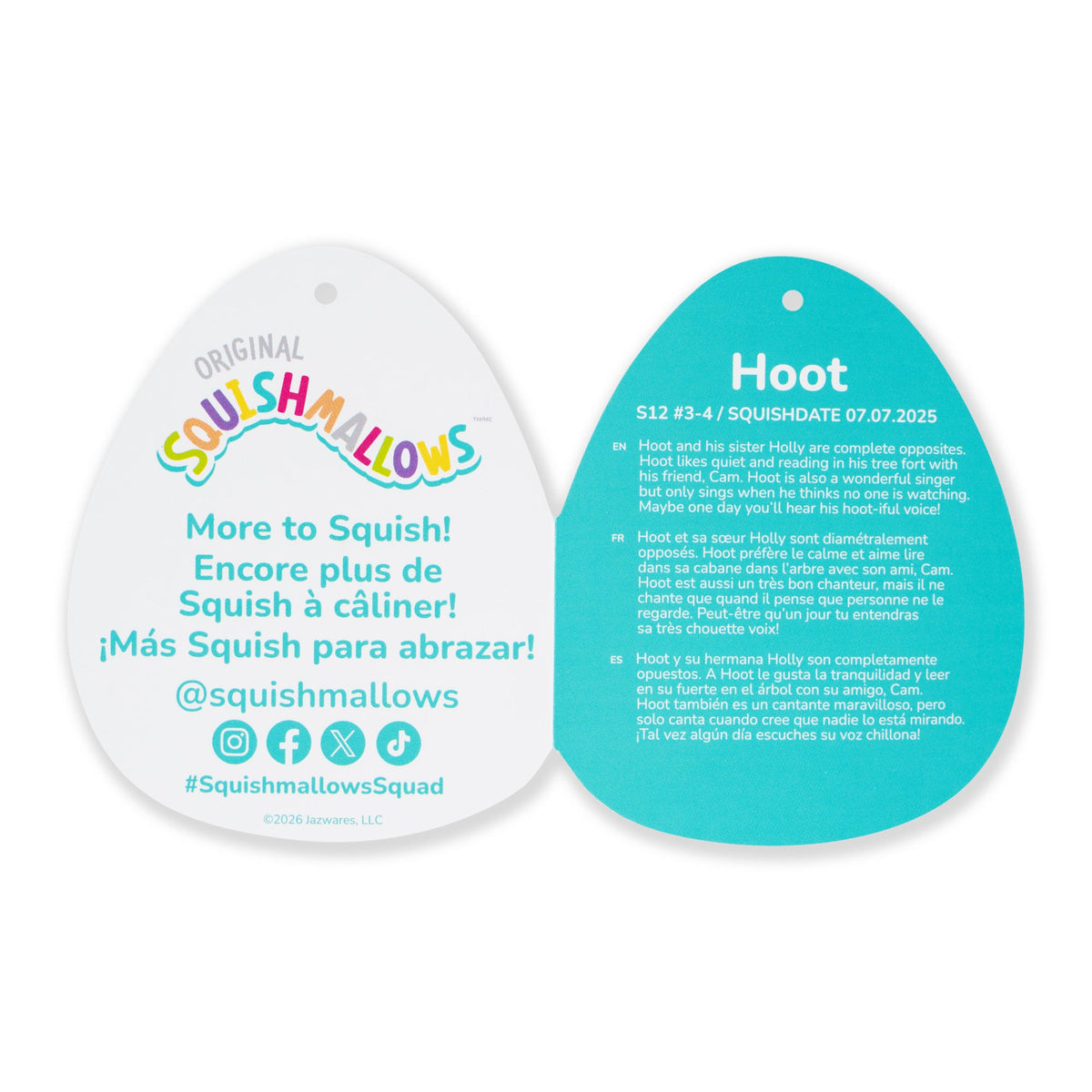 Squishmallows 12" Hoot the Grey Owl with Blue Graduation Cap | Jazwares