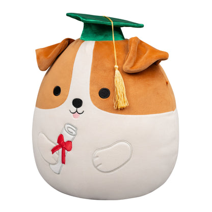 Squishmallows 12" Brenden the Jack Russell Terrier with Green Graduation | Jazwares