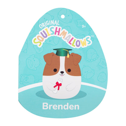 Squishmallows 12" Brenden the Jack Russell Terrier with Green Graduation | Jazwares