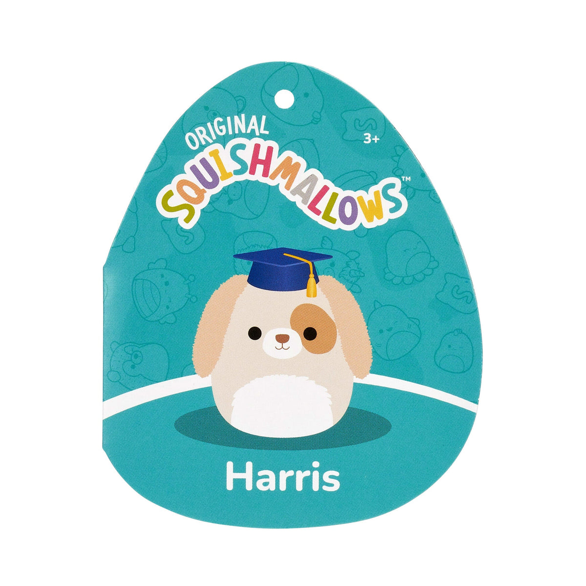 Squishmallows 8" Harris the Brown Spotted Dog in Graduation Cap | Jazwares