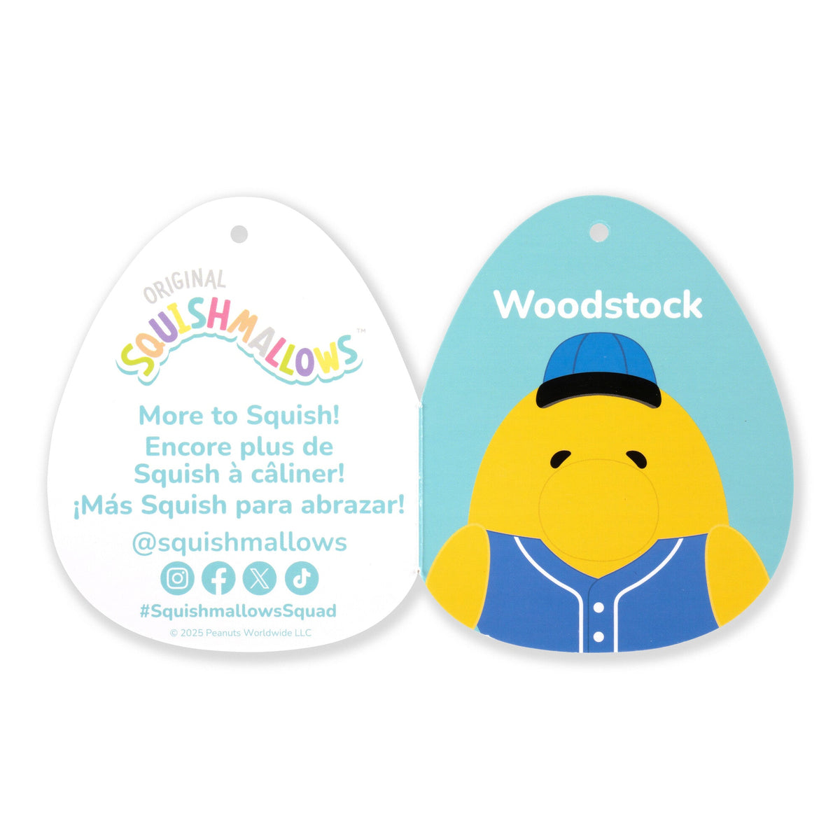 Squishmallows Peanuts 8" Baseball Woodstock | Jazwares