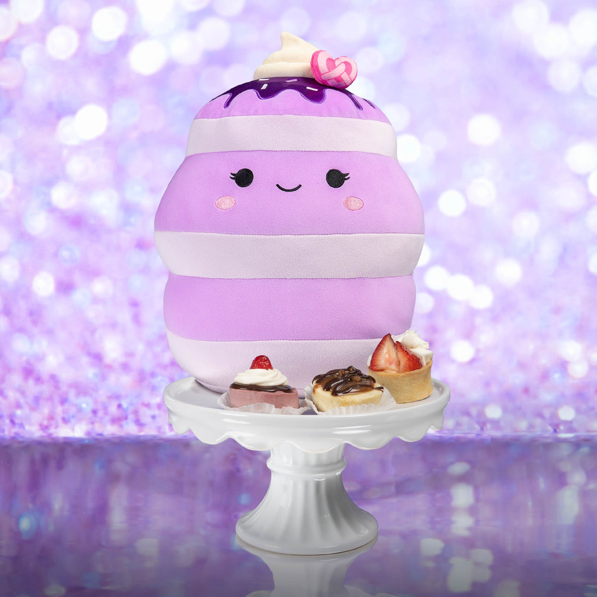 Squishmallows 12" Una the Ube Pancakes with Pink Pretzel | Jazwares