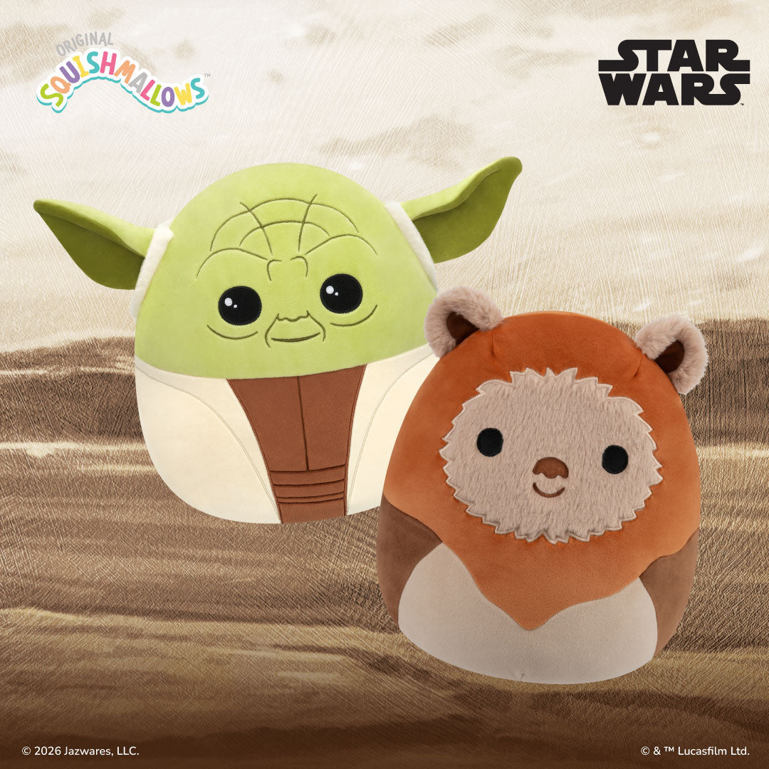 Squishmallows 12" Star Wars Yoda and Ewok 2-Pack | Jazwares