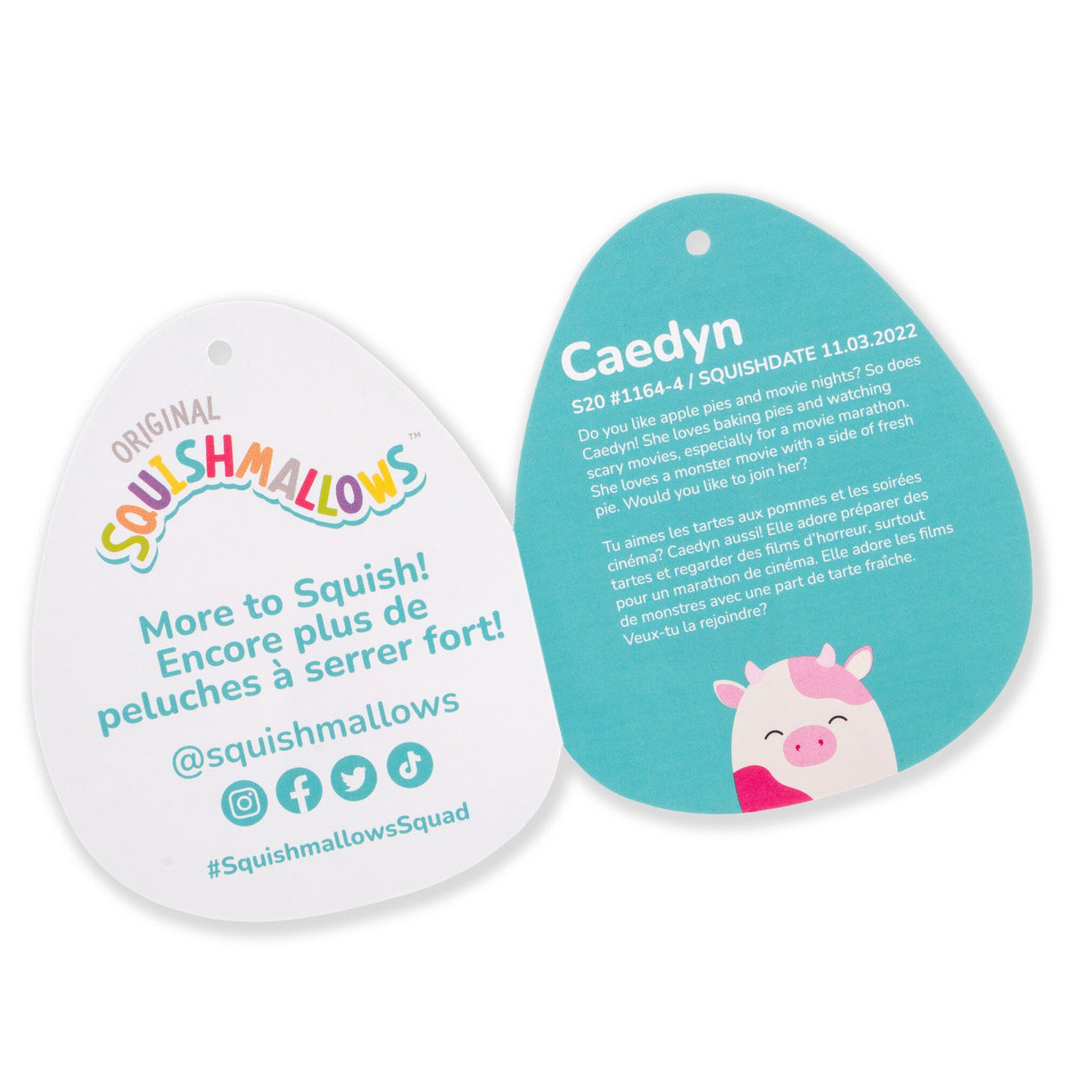 Squishmallows 20" Caedyn the Cream Cow with Pink Spots | Jazwares