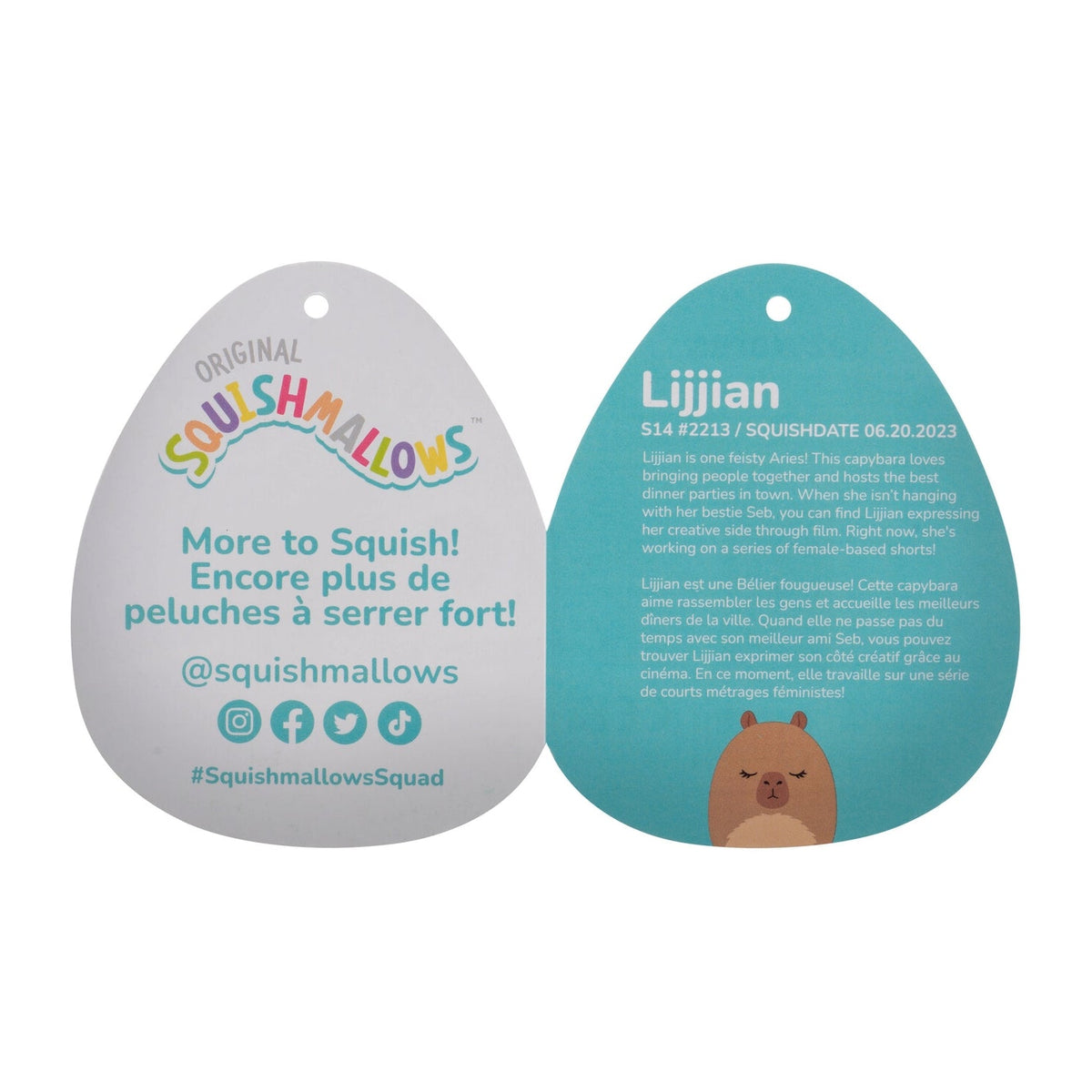Squishmallows 14" Lijjian the Brown Capybara| Jazwares