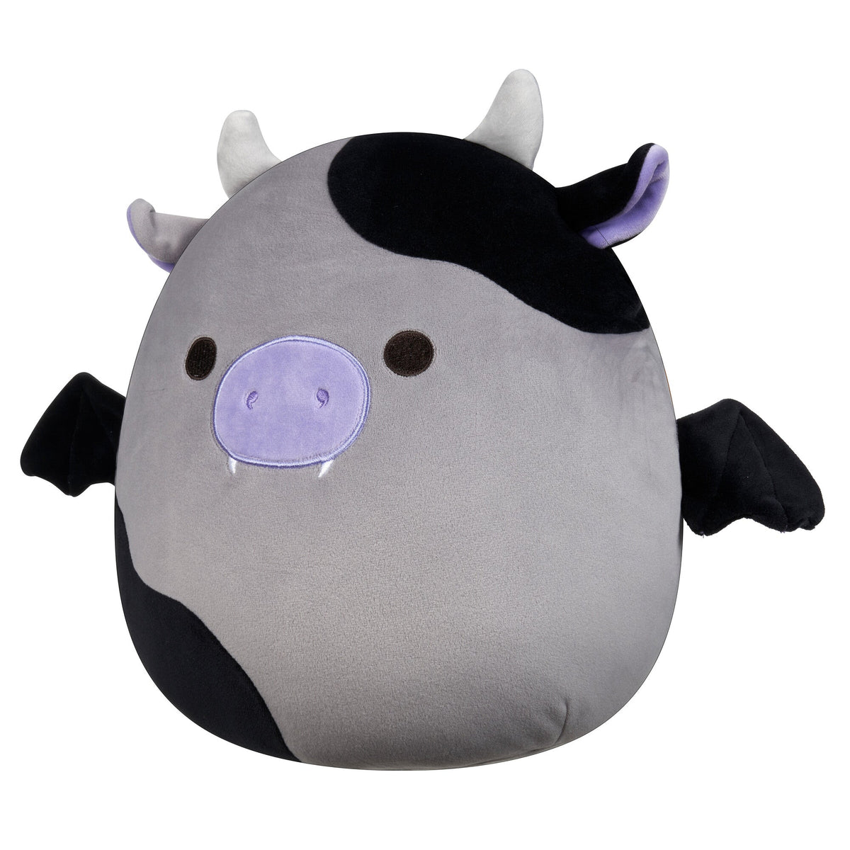 Squishmallows 12" Bridgette the Grey and Black Cow Bat | Jazwares
