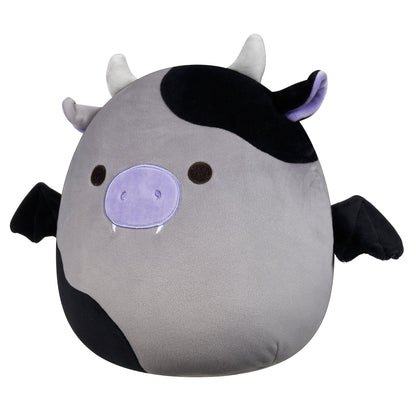 Squishmallows 12" Bridgette the Grey and Black Cow Bat | Jazwares