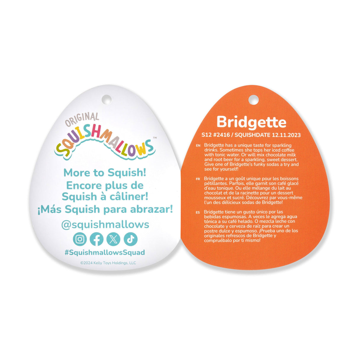 Squishmallows 12" Bridgette the Grey and Black Cow Bat | Jazwares