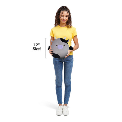 Squishmallows 12" Bridgette the Grey and Black Cow Bat | Jazwares