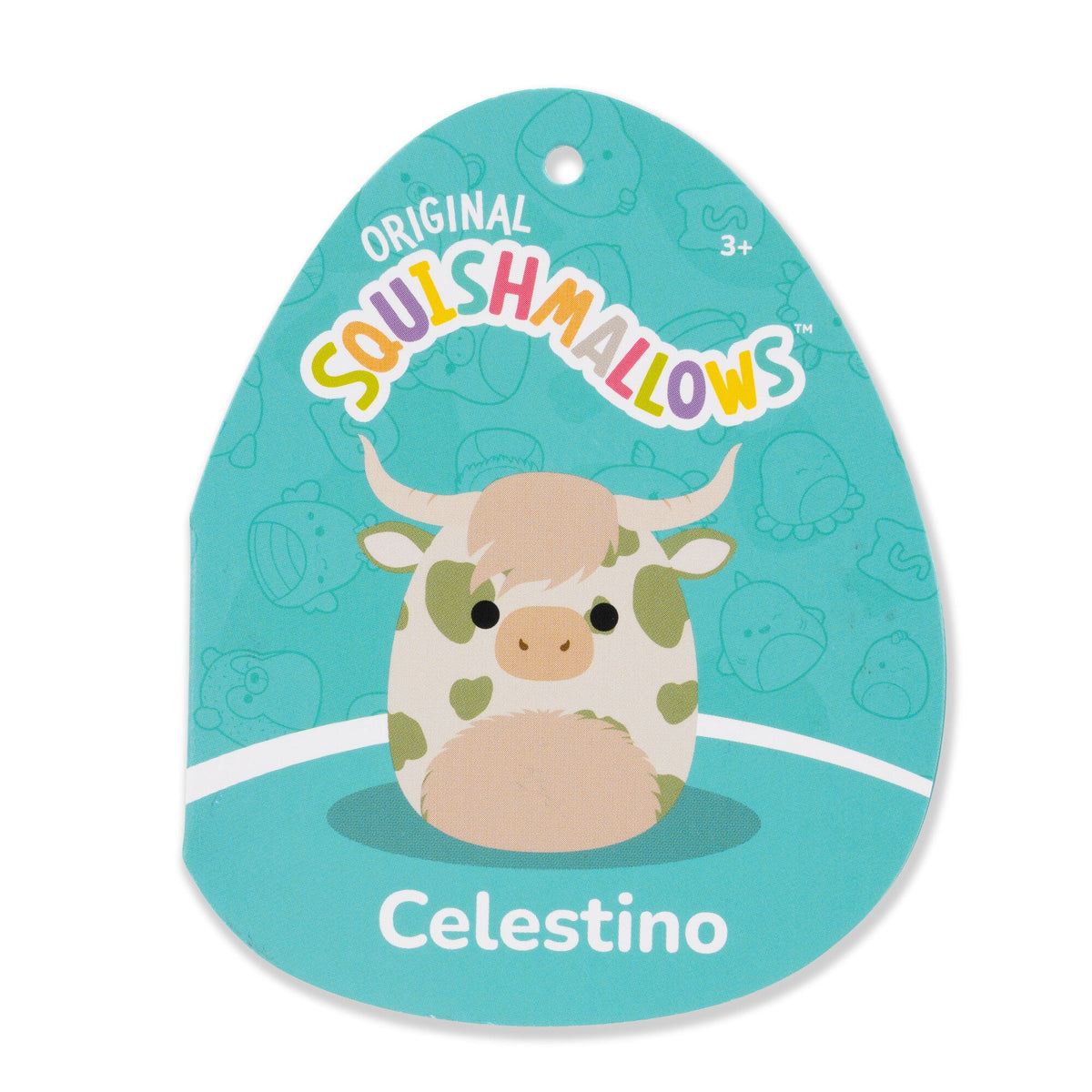 Squishmallows 20" Celestino the Sage Green Spotted Highland Cow | Jazwares