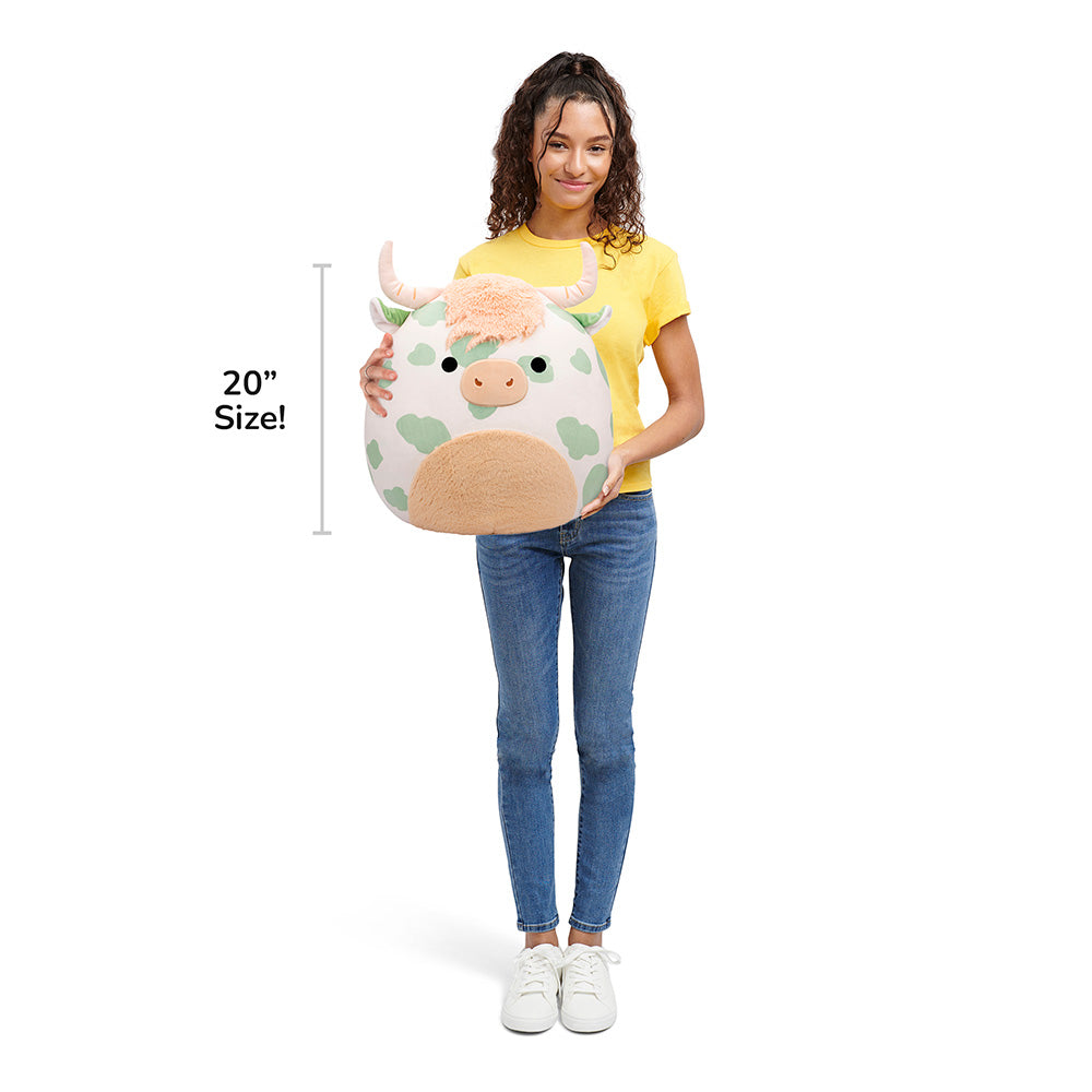 Squishmallows 20" Celestino the Sage Green Spotted Highland Cow | Jazwares