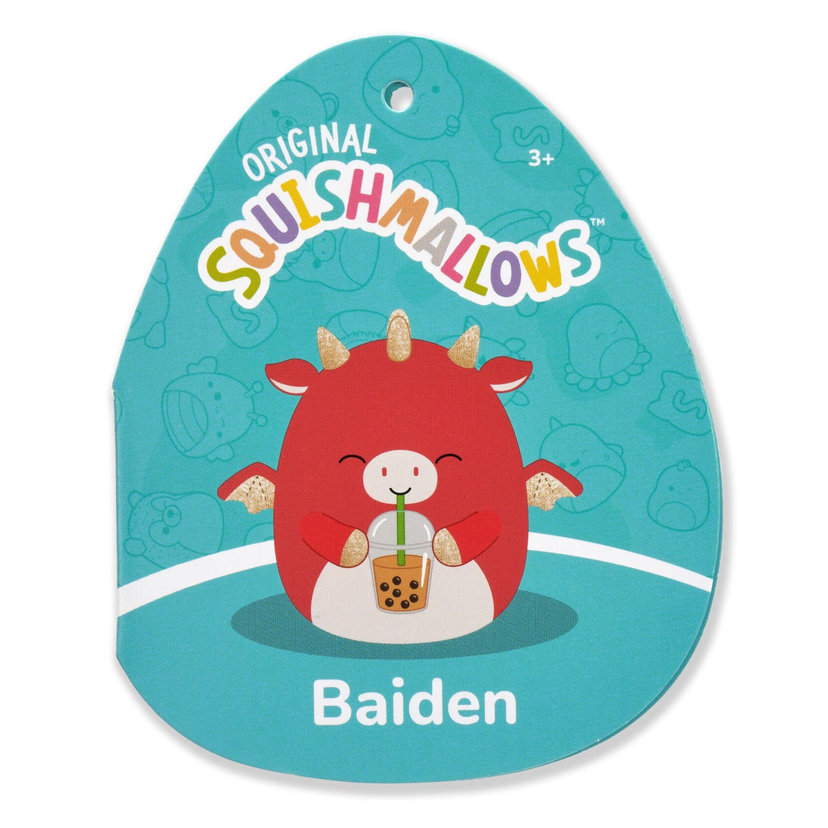 Squishmallows 12" Baiden the Red Dragon with Boba Drink | Jazwares