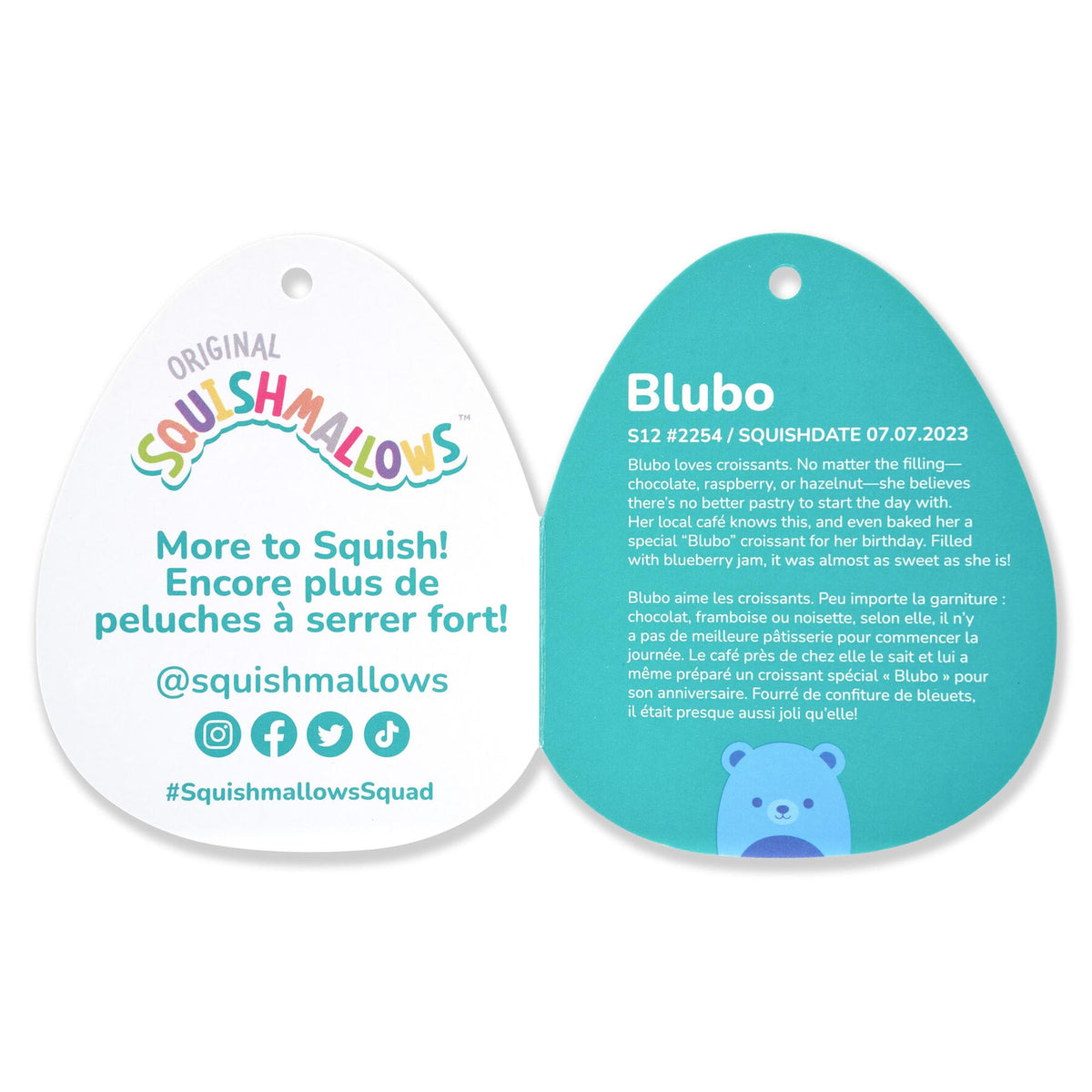 Squishmallows 12" Blubo the Neon Blue Bear | Jazwares