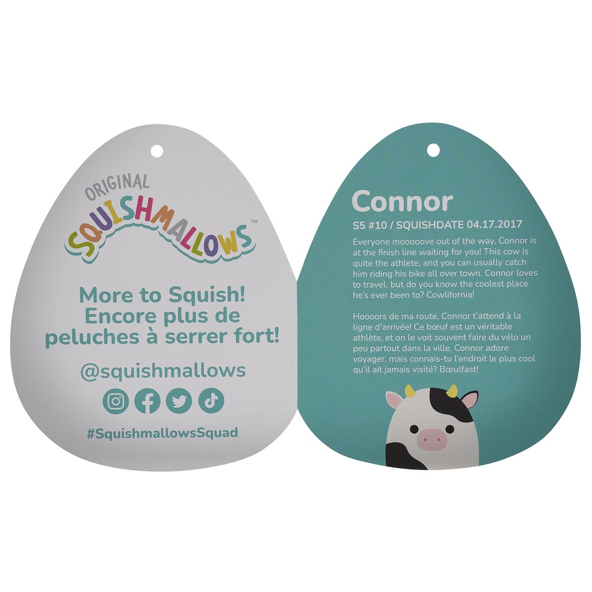Squishmallows 5" Connor the Black and White Cow | Jazwares