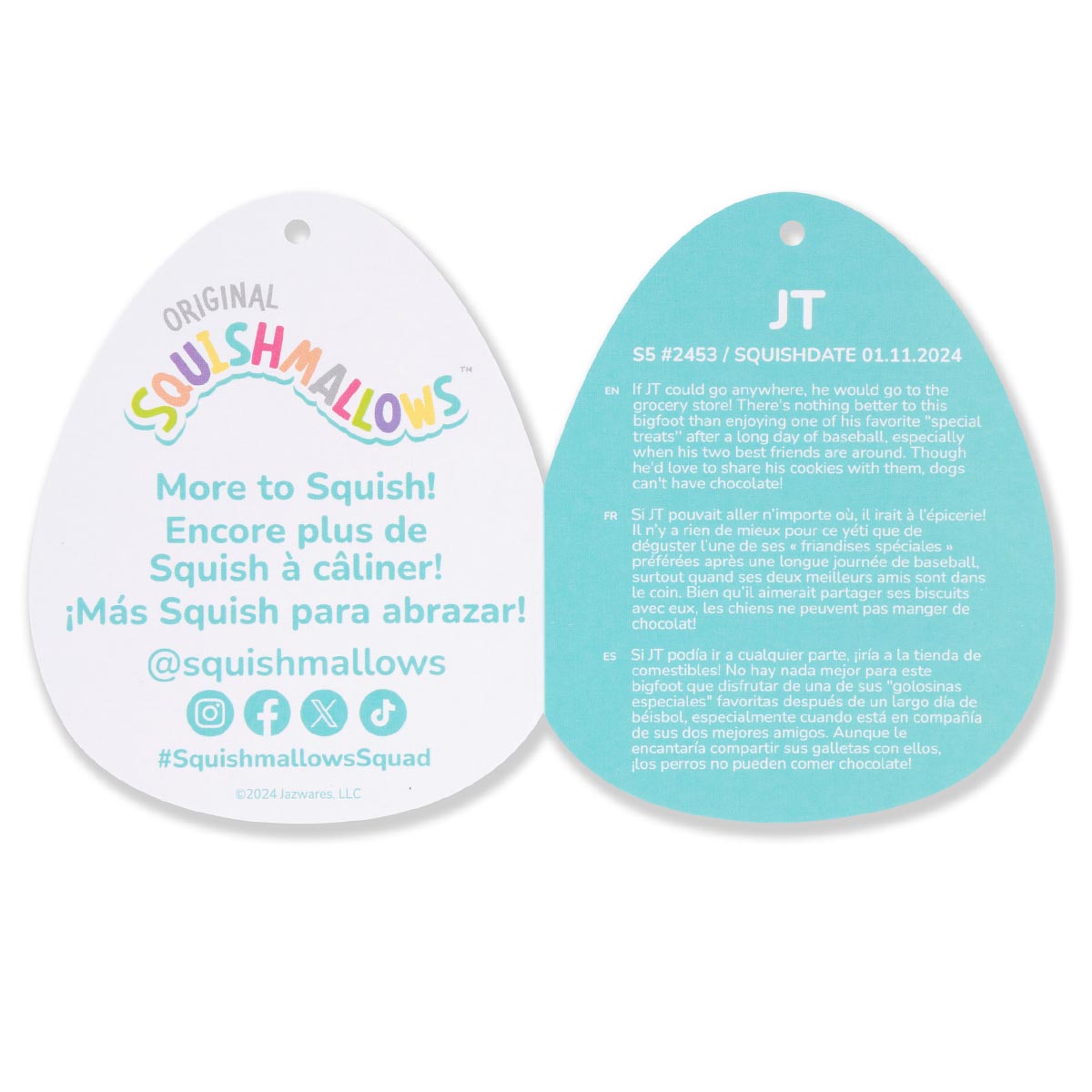 Squishmallows JT the Dark Teal Bigfoot | Jazwares