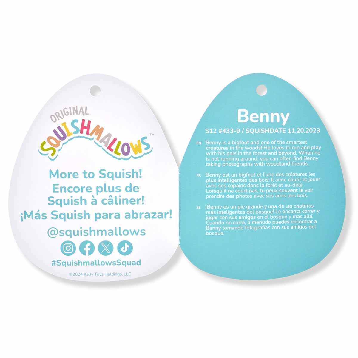 Squishmallows 12" Benny the Bigfoot With Scarf | Jazwares