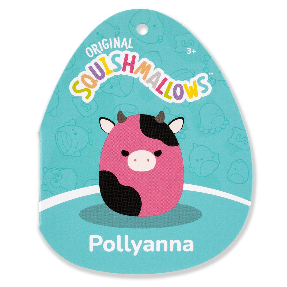 Squishmallows 8" Pollyanna the Black and Pink Cow | Jazwares