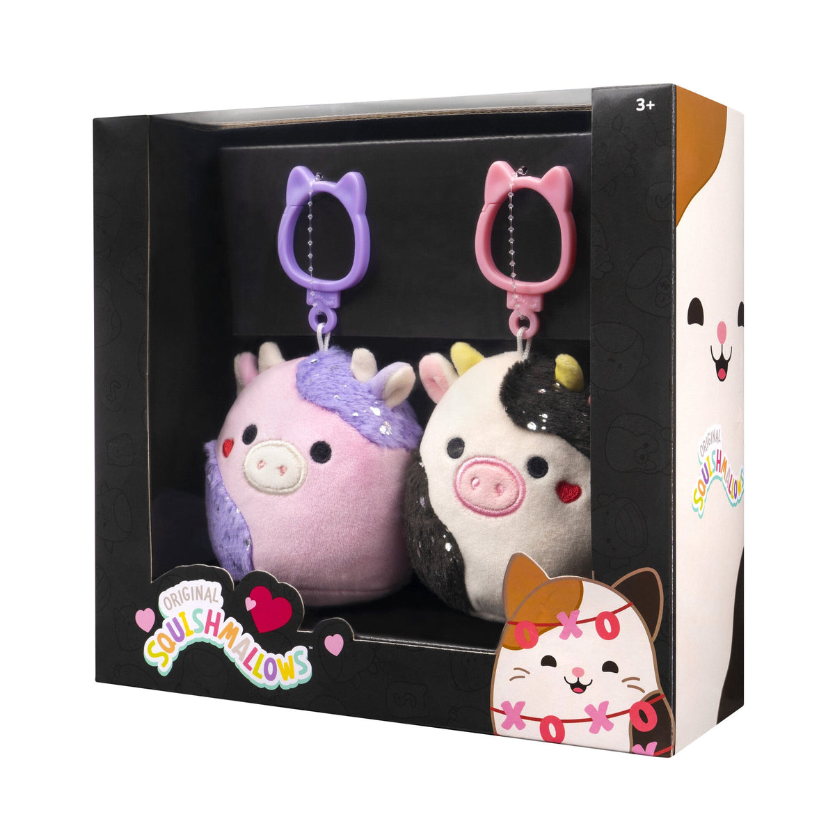 Squishmallows Select Series Valentine's Cow Clip 2-Pack | Jazwares