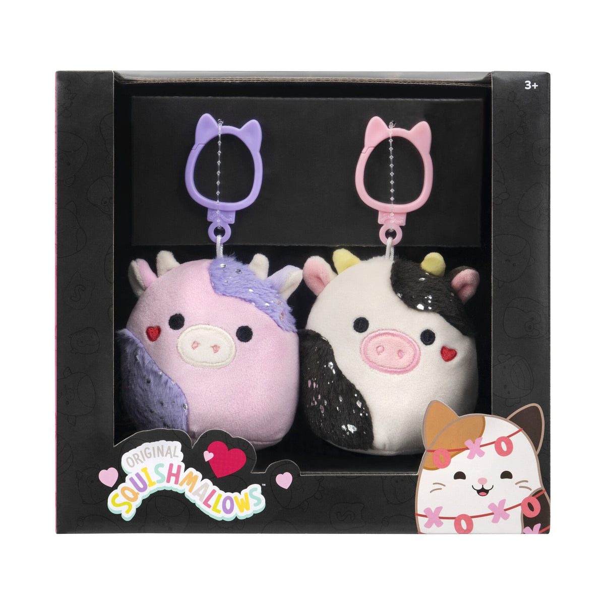 Squishmallows Select Series Valentine's Cow Clip 2-Pack | Jazwares